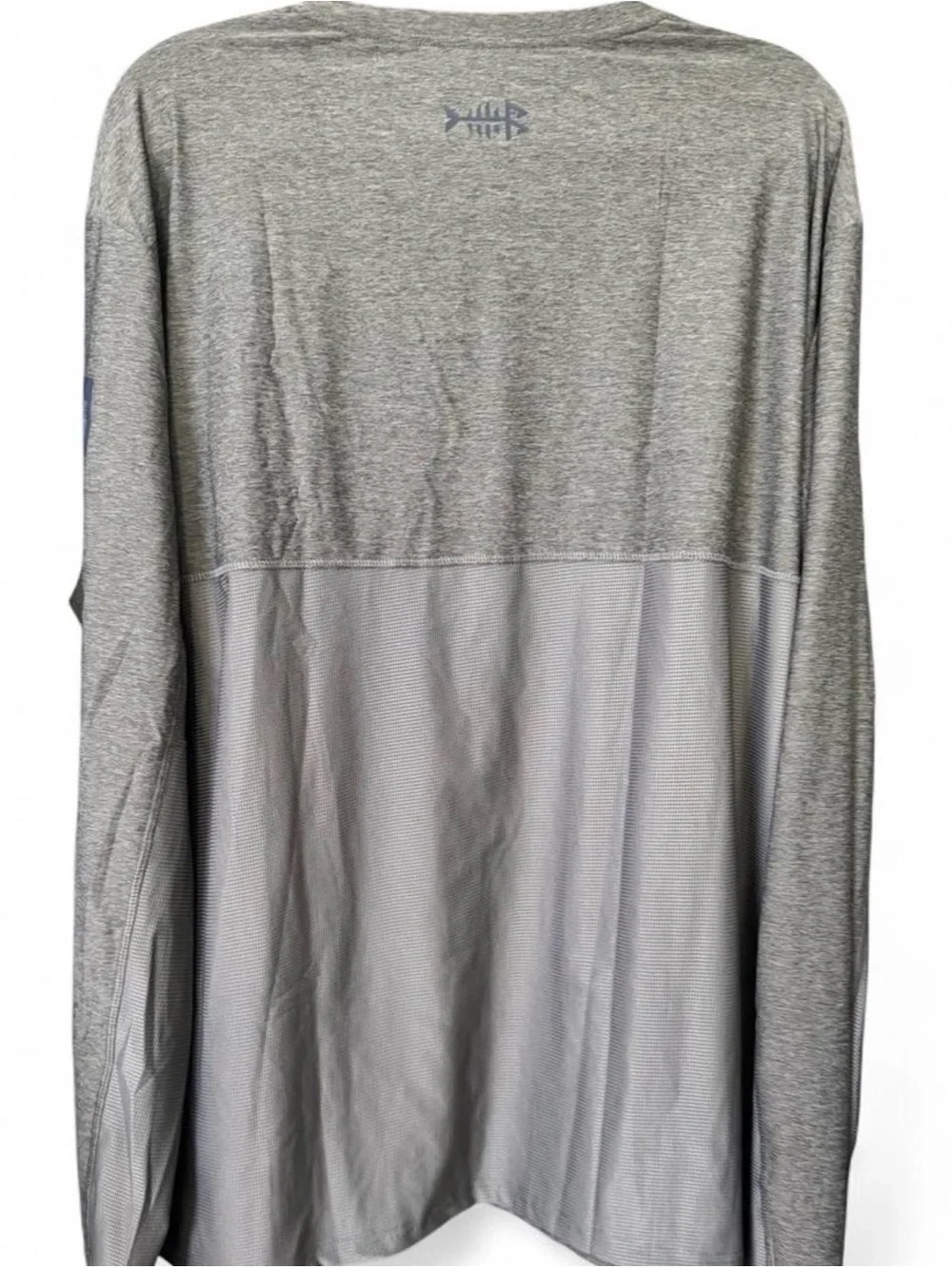 Men's Gray Long-Sleeve Swim Rash Guard - Fishing Print
